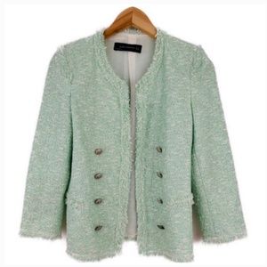 Zara Mint Green Tweed Jacket
